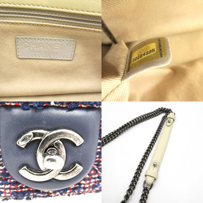 Chanel Matelasse Leather Tweed Shoulder Bag