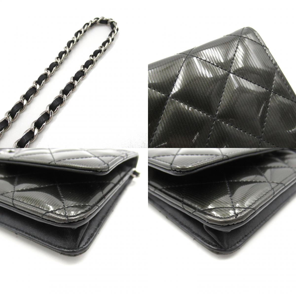 Chanel Patent Leather Chain Wallet Shoulder Bag