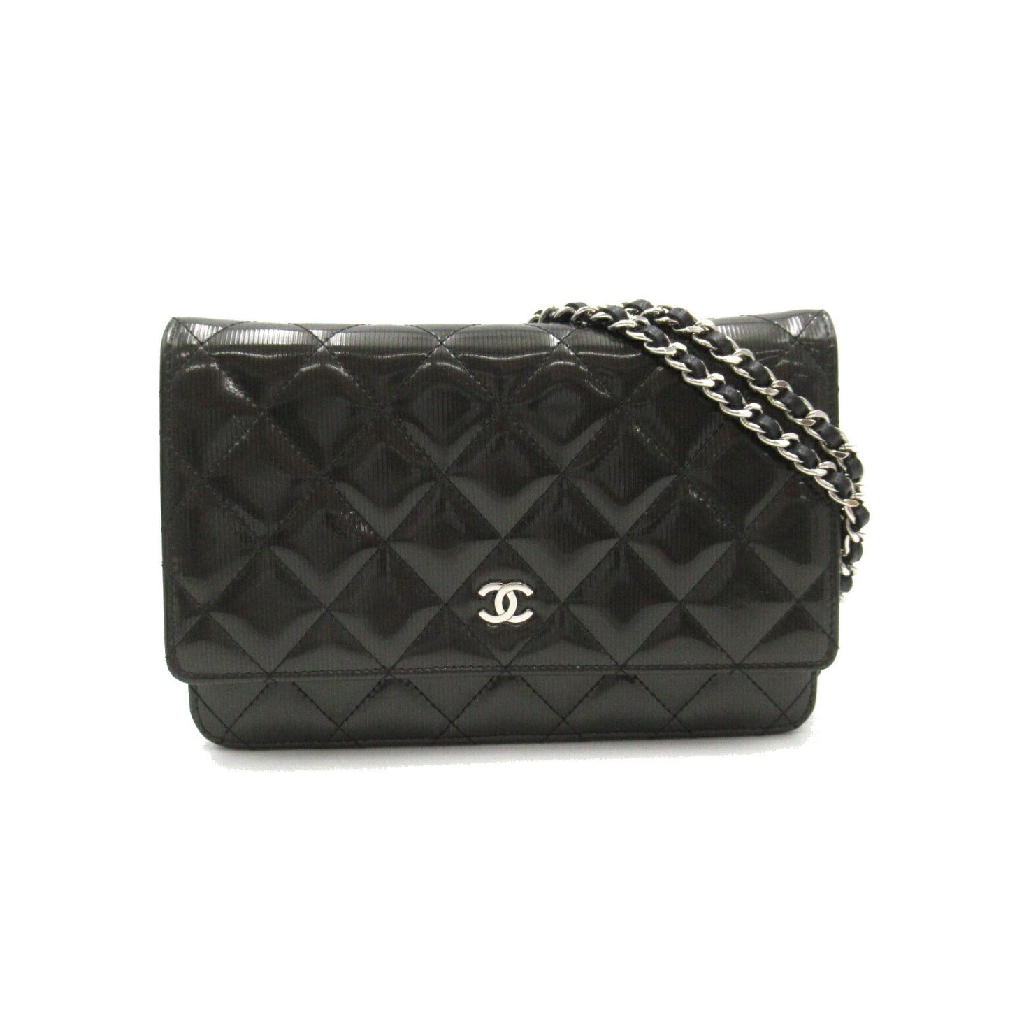 Chanel Patent Leather Chain Wallet Shoulder Bag