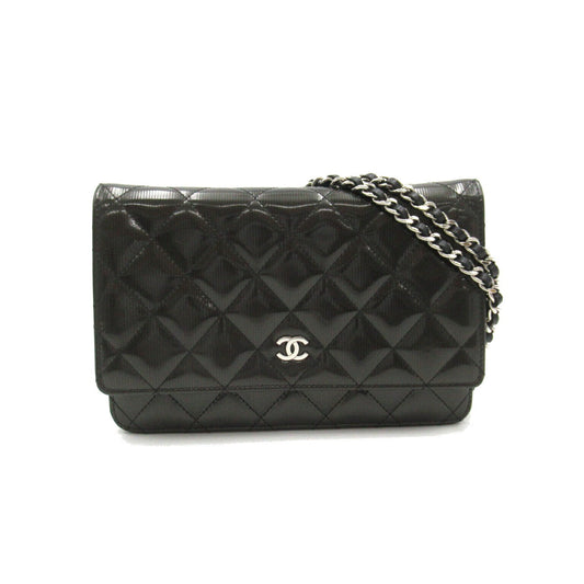Chanel Patent Leather Chain Wallet Shoulder Bag