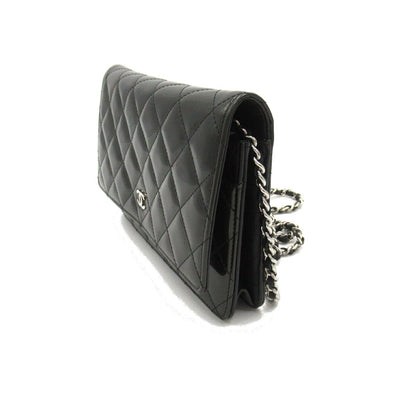 Chanel Patent Leather Chain Wallet Shoulder Bag