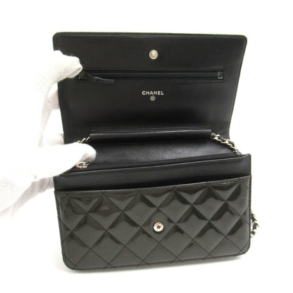 Chanel Patent Leather Chain Wallet Shoulder Bag