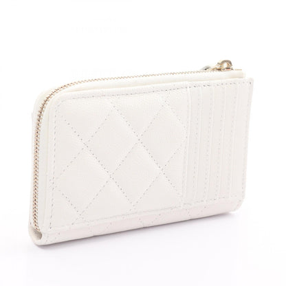 Chanel Caviar Coin Case Wallet White AP4180