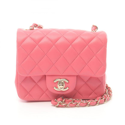 Chanel Mini Matelasse Lambskin Shoulder Bag Pink