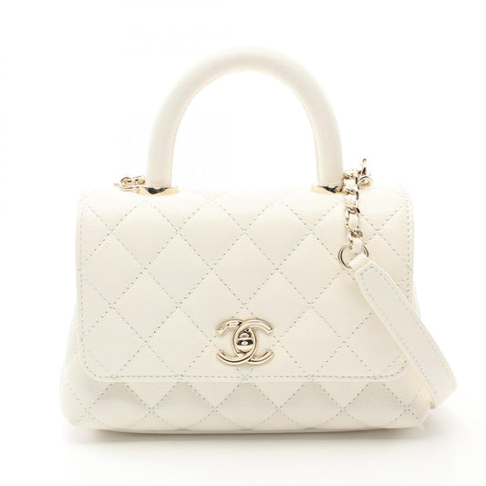 Chanel Coco Handle XXS Top Handle Bag White