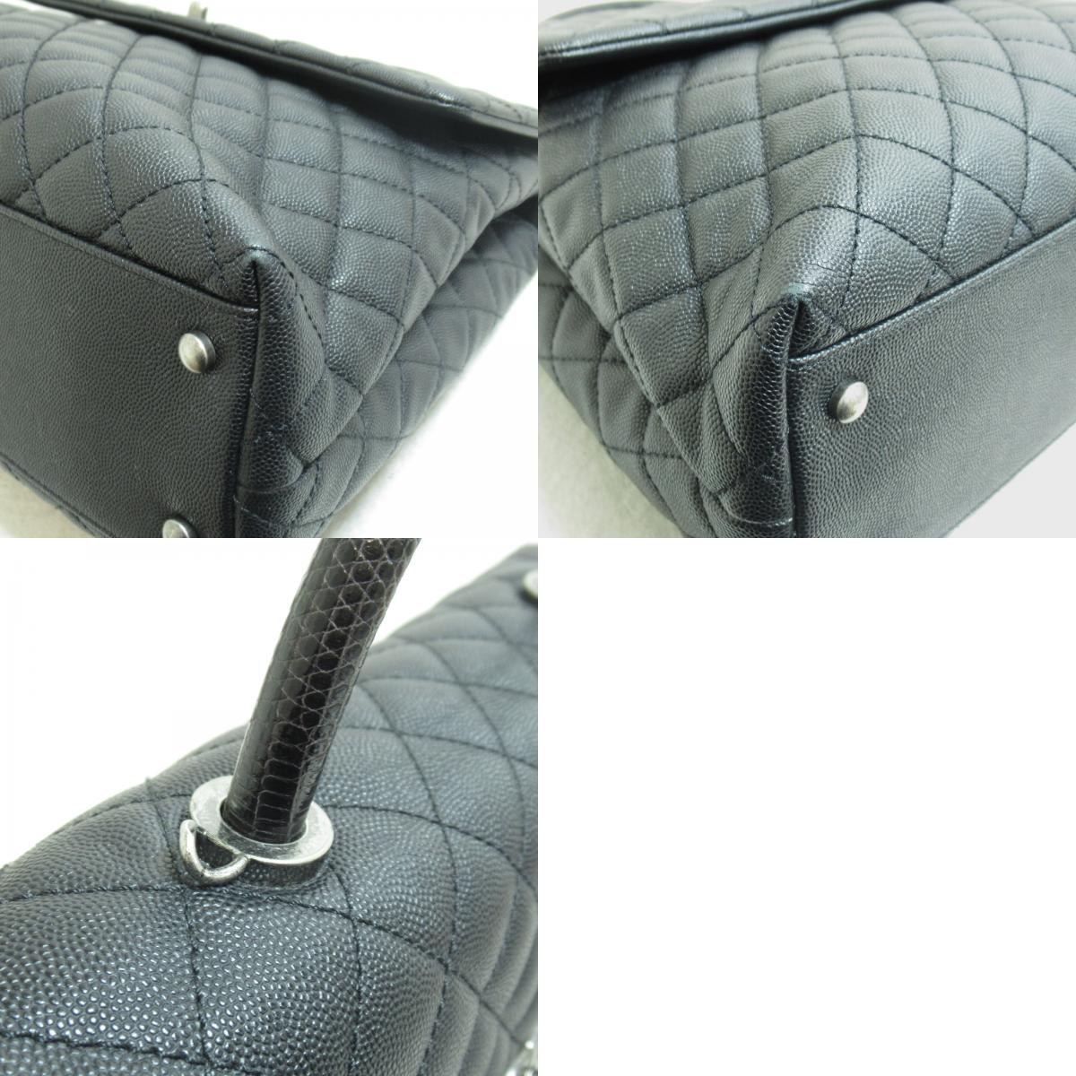 Chanel Caviar Skin Lizard Coco Handle 2way Bag