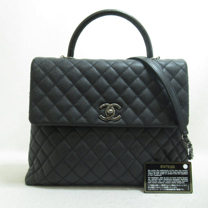 Chanel Caviar Skin Lizard Coco Handle 2way Bag