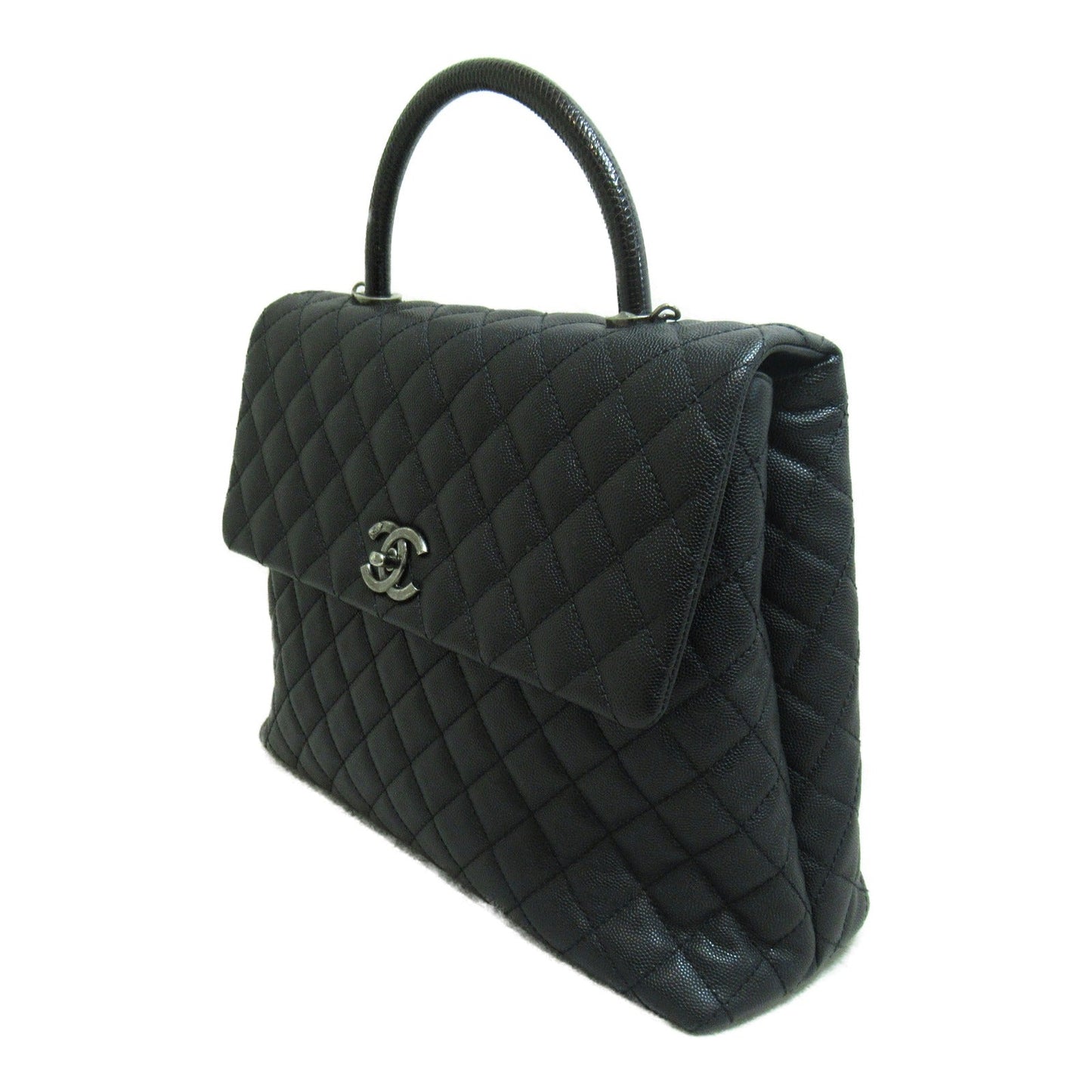 Chanel Caviar Skin Lizard Coco Handle 2way Bag