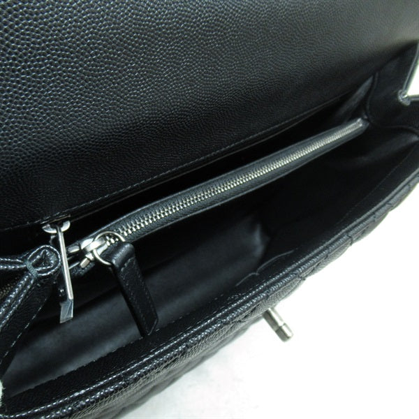 Chanel CC Caviar Top Handle Handbag Leather Crossbody Bag A92991 in Great Condition