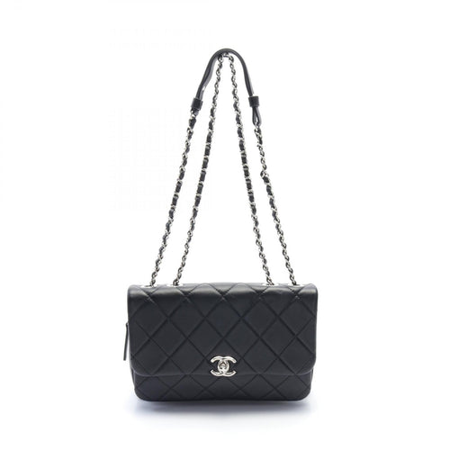 Chanel Leather Matelasse Shoulder Bag Black