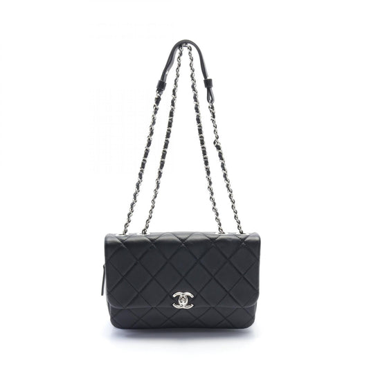 Chanel Leather Matelasse Shoulder Bag Black