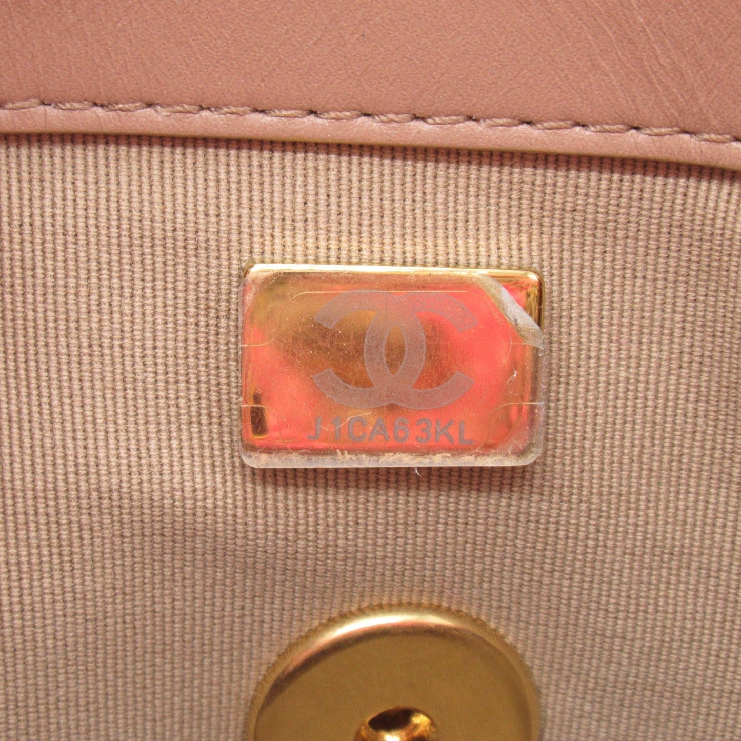 Chanel Tweed Chain Shoulder Bag Pink Brown