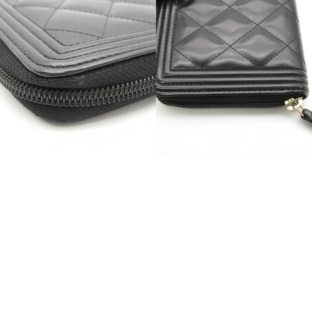 Chanel Boy Long Wallet Black Leather