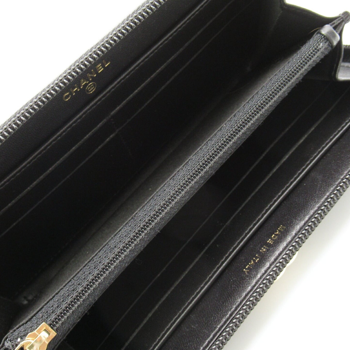 Chanel Boy Long Wallet Black Leather