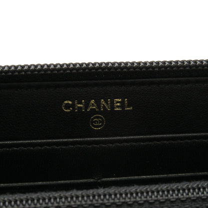 Chanel Boy Long Wallet Black Leather