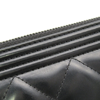 Chanel Boy Long Wallet Black Leather