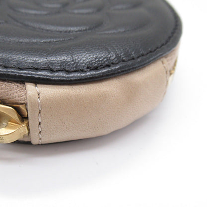 Chanel Camellia Round Zip Pouch Leather Vanity Bag 7849067 in New Condition