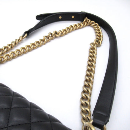 Chanel Boy Lambskin Chain Shoulder Bag Black