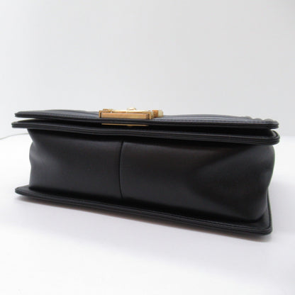Chanel Boy Lambskin Chain Shoulder Bag Black