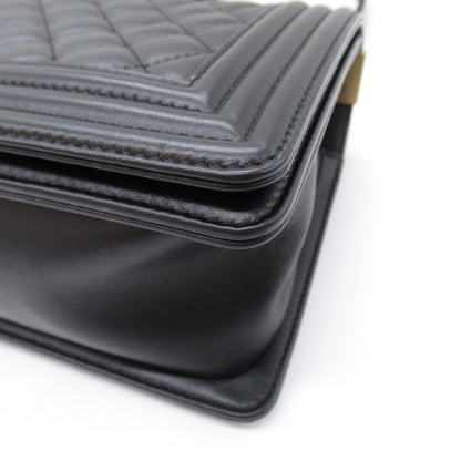 Chanel Boy Lambskin Chain Shoulder Bag Black