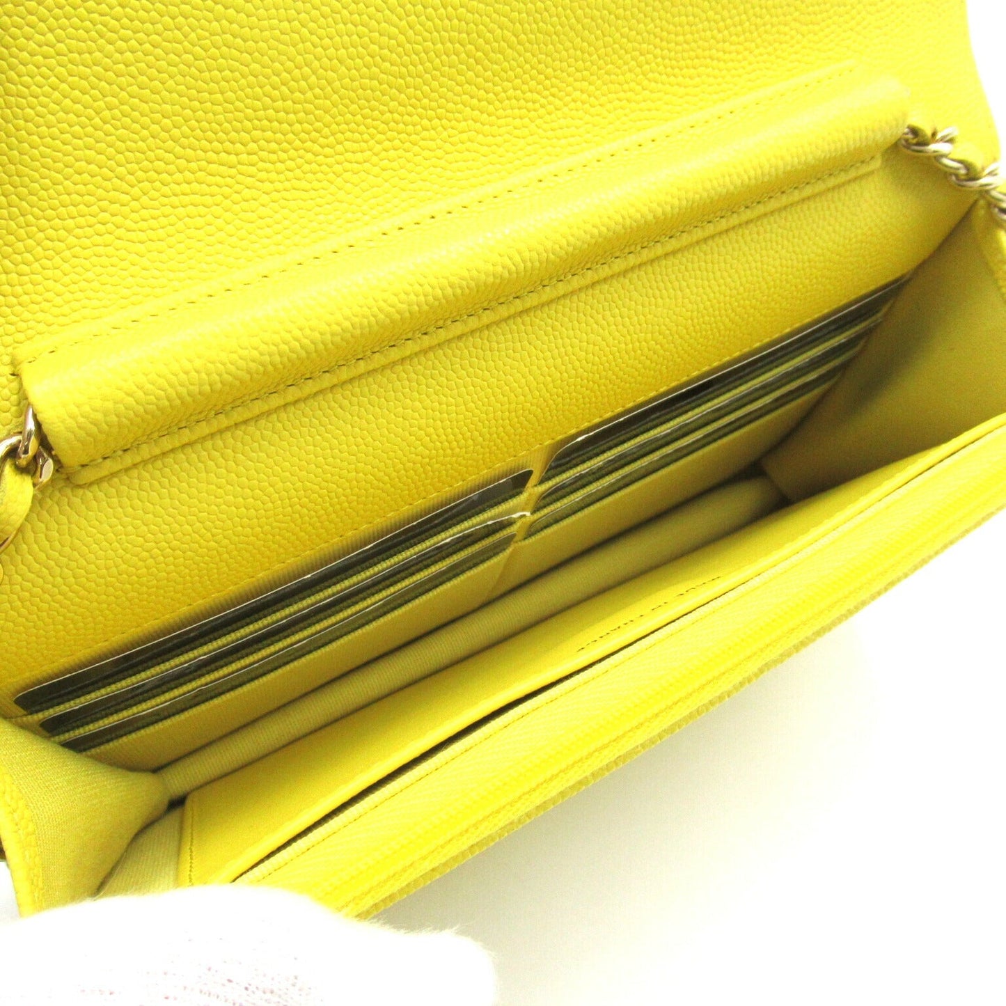 Chanel Caviar Skin Matelasse Chain Wallet Bag