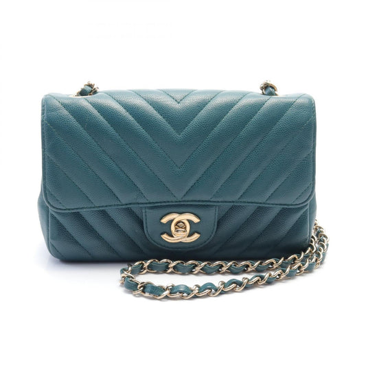 Chanel Chevron V-Stitch Caviar Shoulder Bag