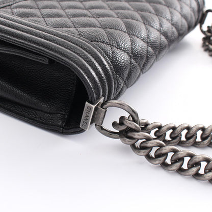 Chanel Boy Matelasse Shoulder Bag Black A67086