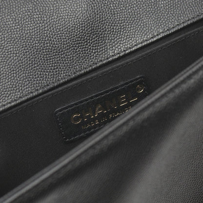 Chanel Boy Caviar Shoulder Bag Black