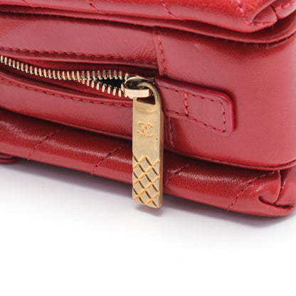 Chanel Chevron Leather Shoulder Bag Leather Shoulder Bag in New Condition