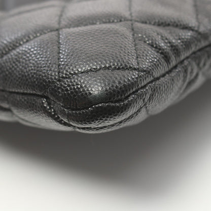 Chanel Quilted Caviar Zip Clutch Bag Leather Clutch Bag in New Condition