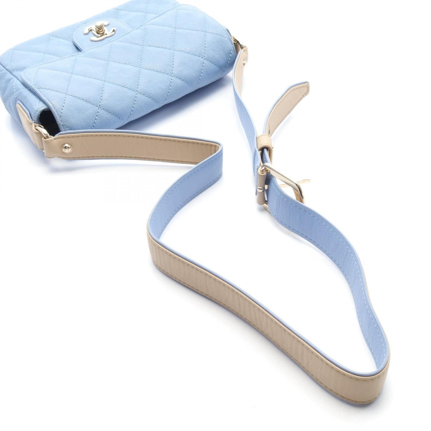 Chanel Caviar Shoulder Bag Blue