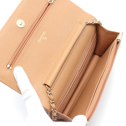 Chanel Caviar Skin Matelasse Shoulder Bag Brown