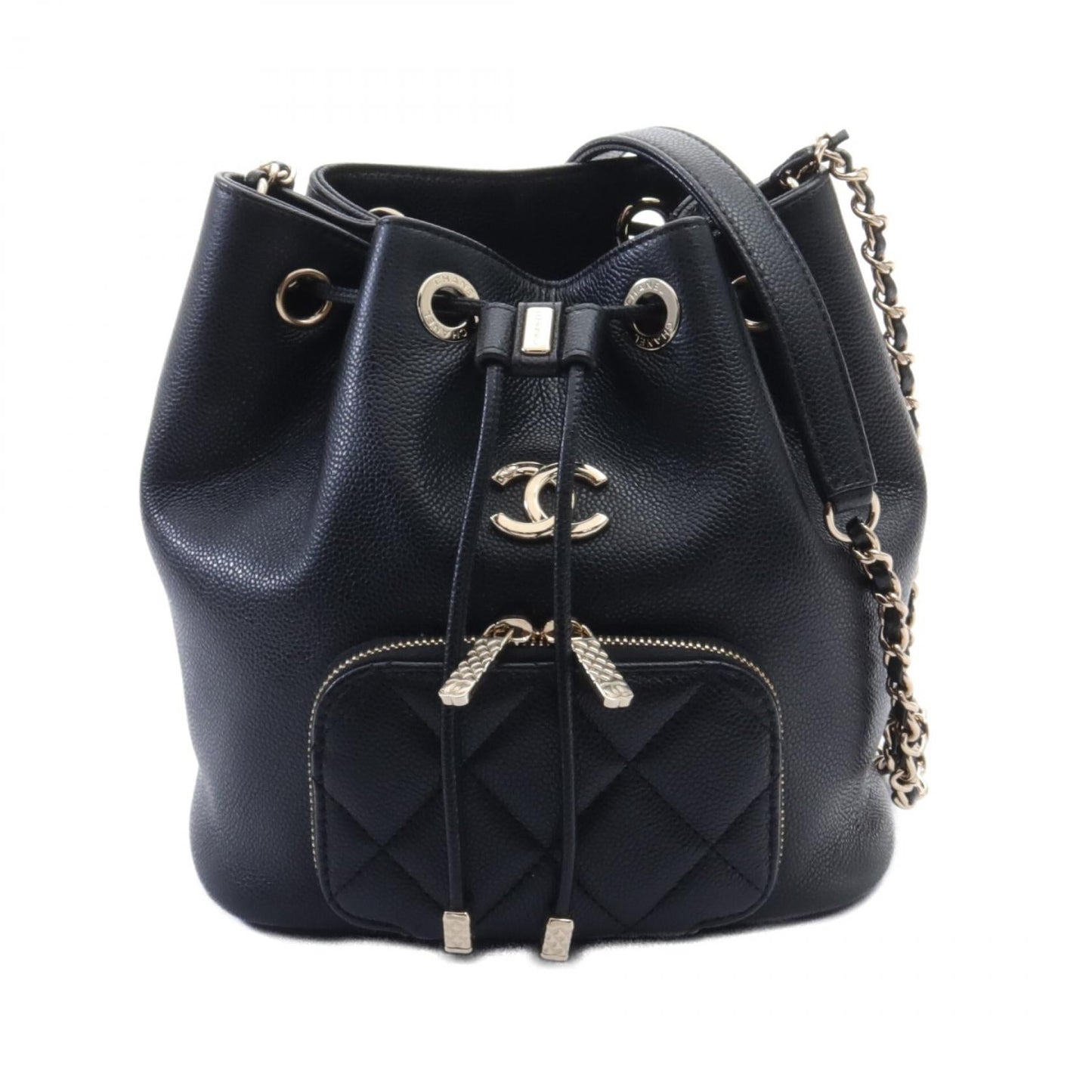 Chanel Matelasse Bucket Shoulder Bag Black
