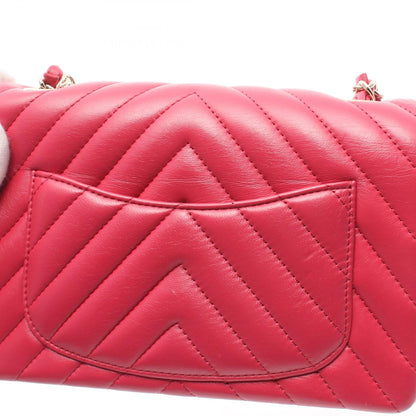Chanel V-Stitch Lambskin Shoulder Bag Pink