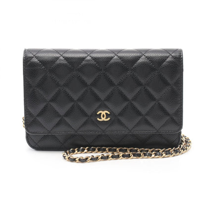 Chanel Caviar Skin Matelasse Shoulder Bag Black