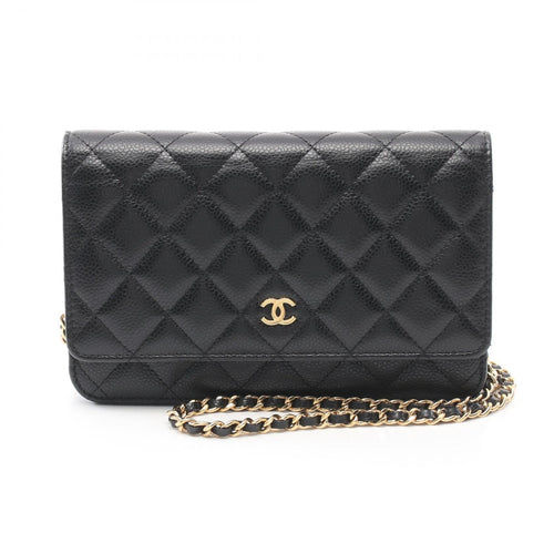 Chanel Caviar Skin Matelasse Shoulder Bag Black