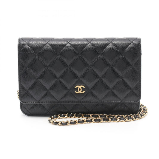 Chanel Caviar Skin Matelasse Shoulder Bag Black