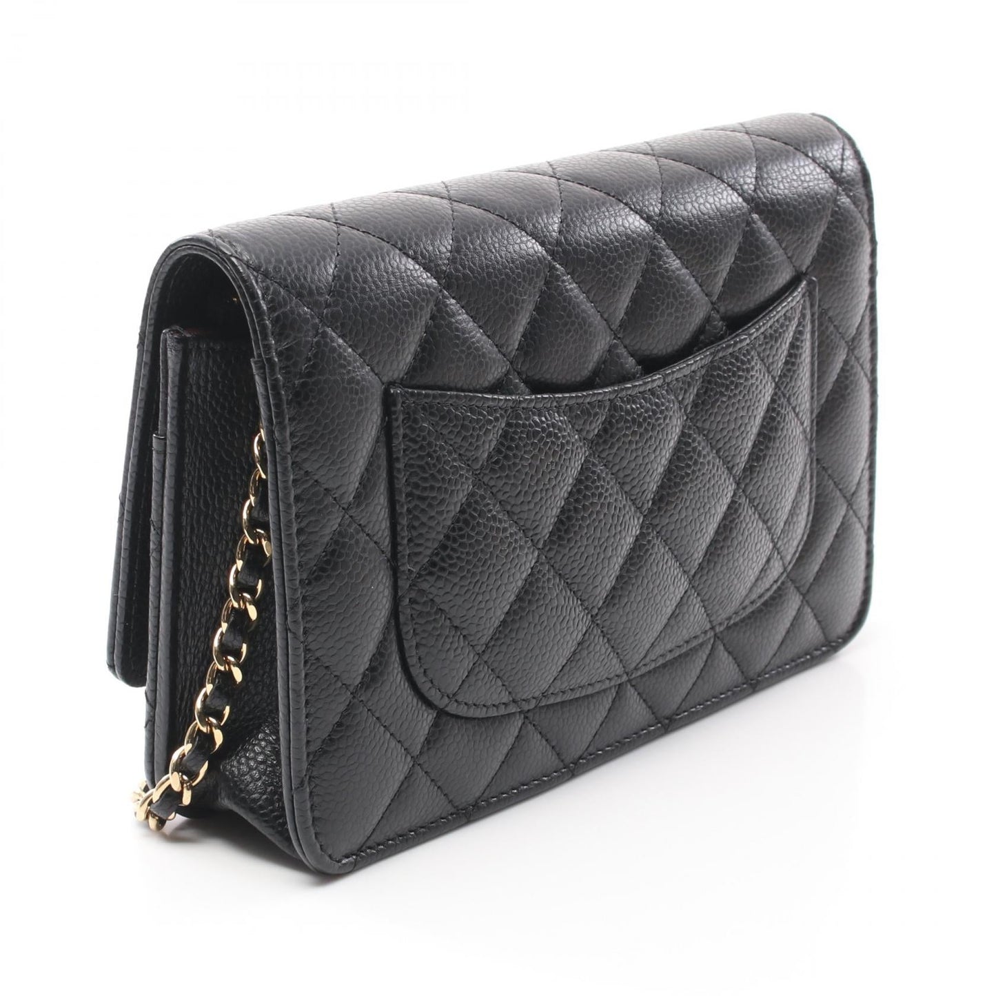 Chanel Caviar Skin Matelasse Shoulder Bag Black