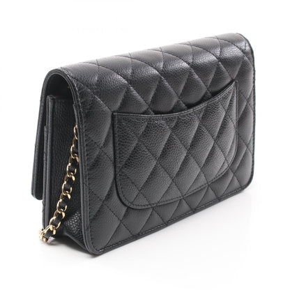 Chanel Caviar Skin Matelasse Shoulder Bag Black