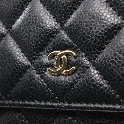 Chanel Caviar Skin Matelasse Shoulder Bag Black