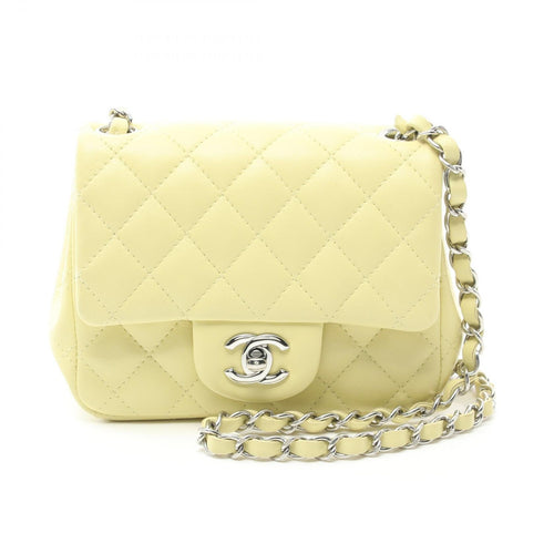 Chanel Mini Matelasse Lambskin Shoulder Bag Yellow