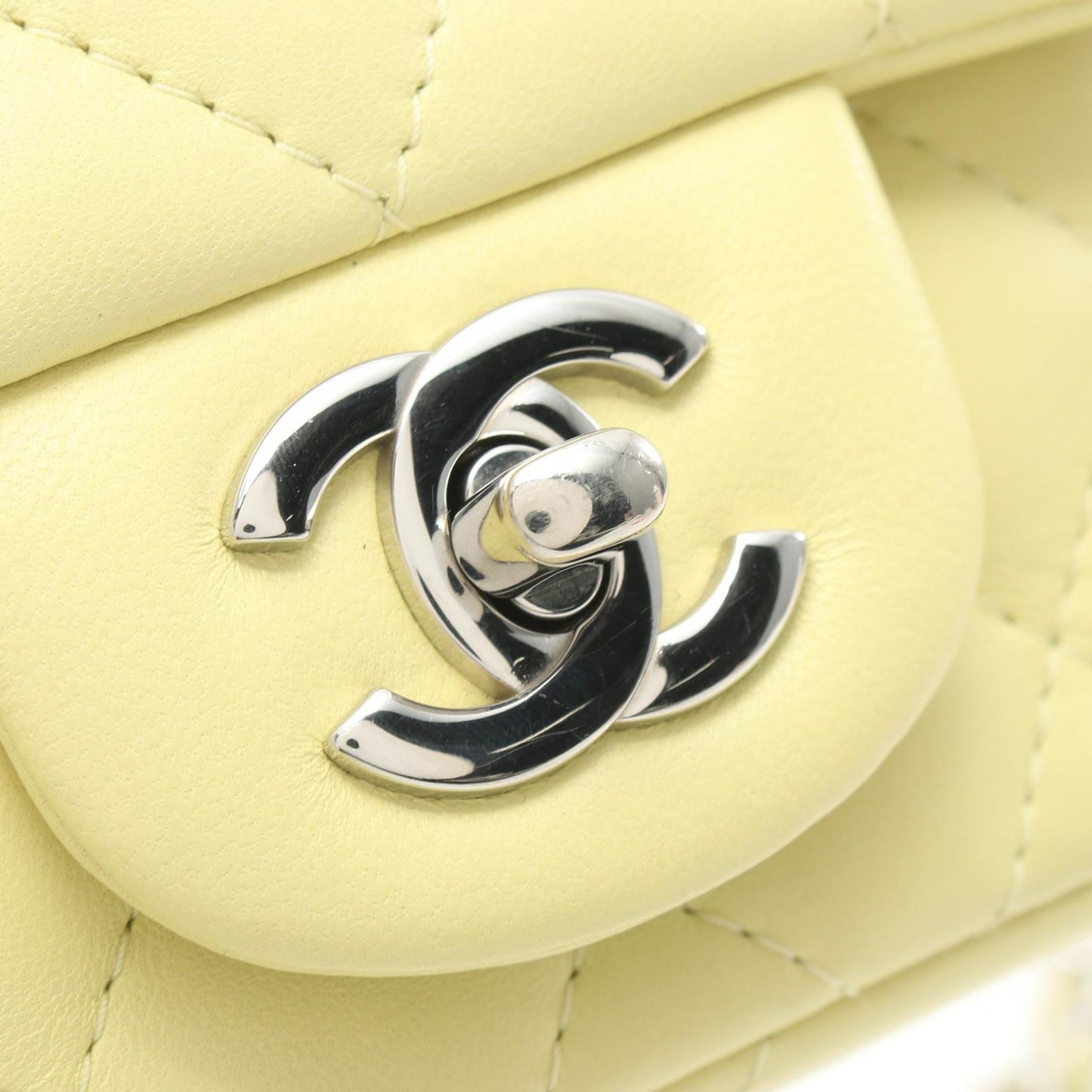 Chanel Mini Matelasse Lambskin Shoulder Bag Yellow