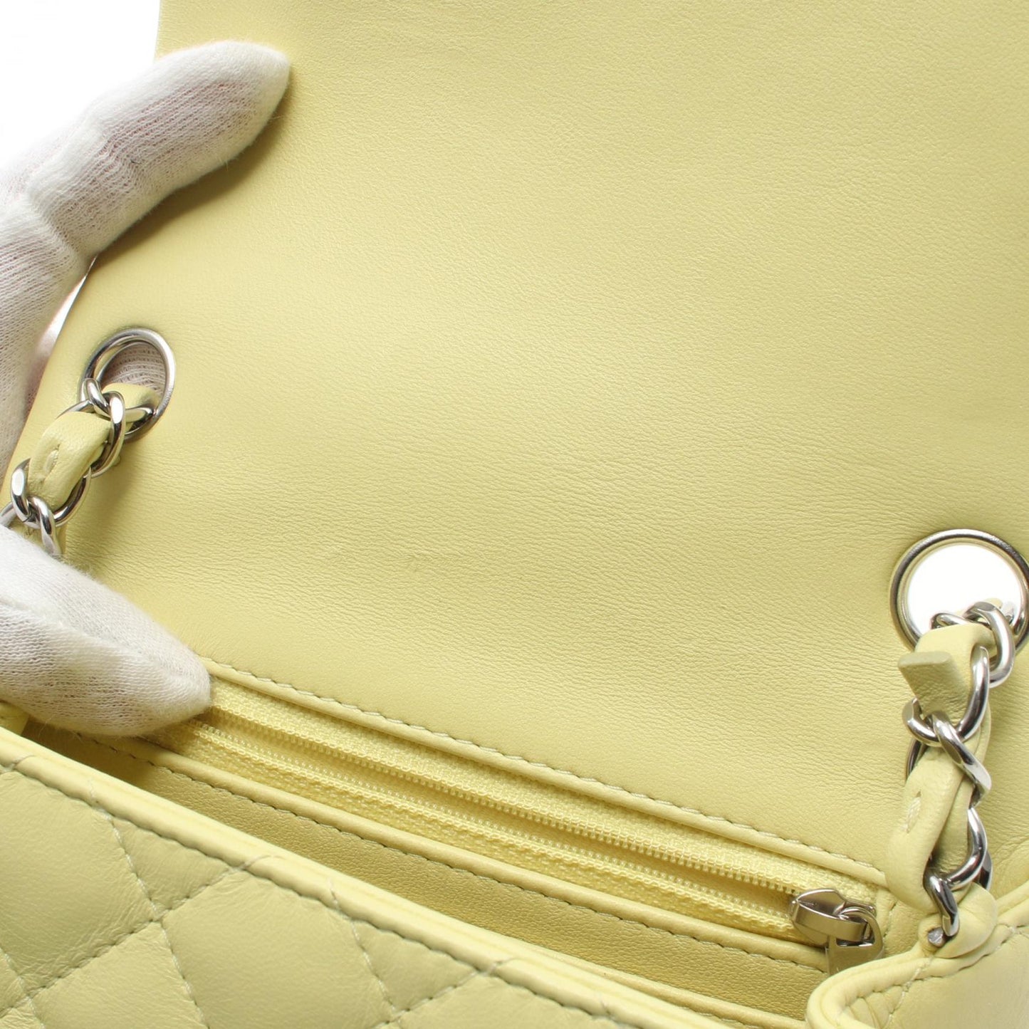 Chanel Mini Matelasse Lambskin Shoulder Bag Yellow