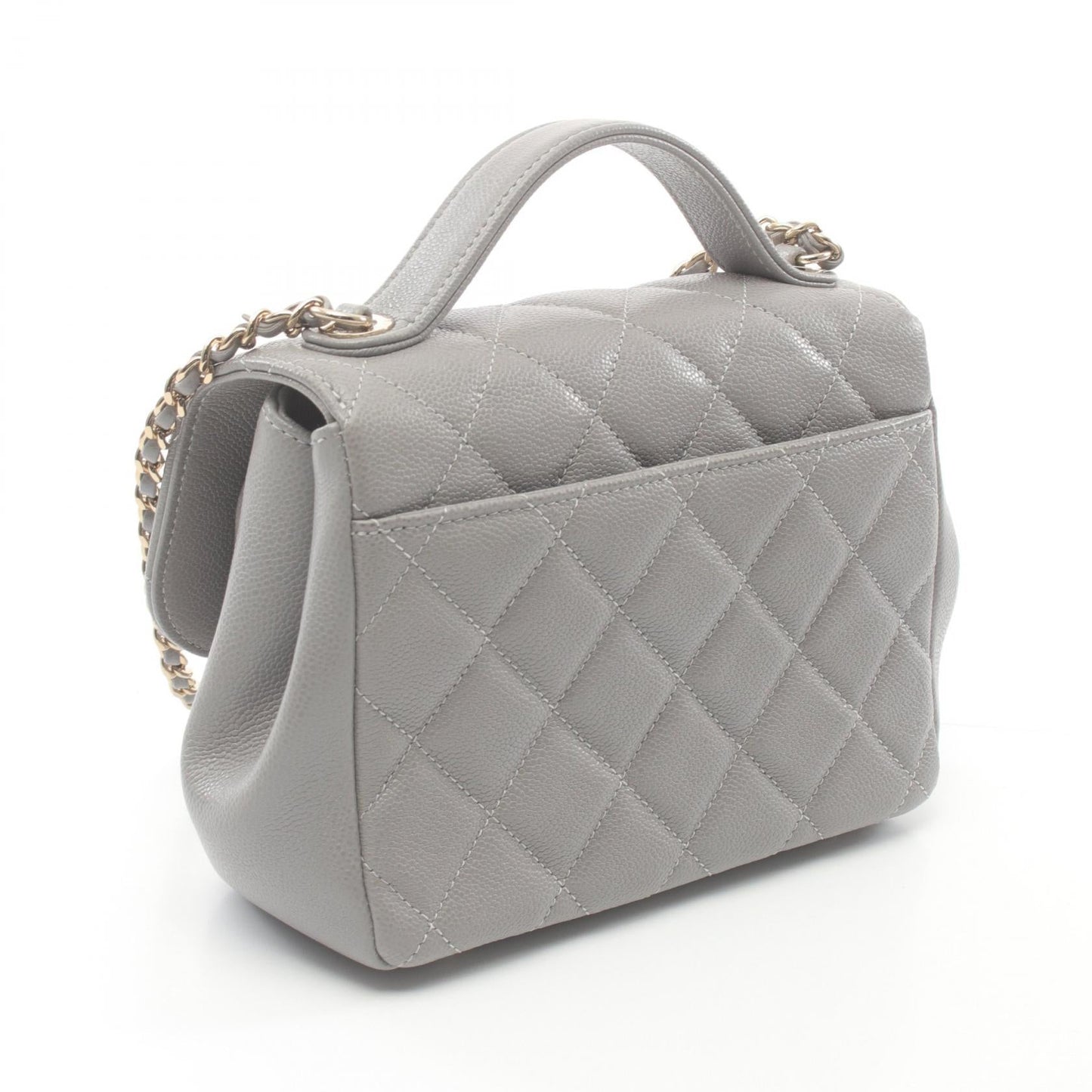 Chanel Mini Flap Bag Leather Gray A93749