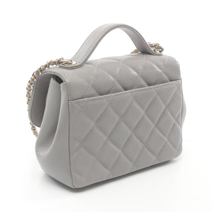Chanel Mini Flap Bag Leather Gray A93749