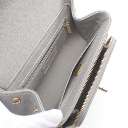 Chanel Mini Flap Bag Leather Gray A93749