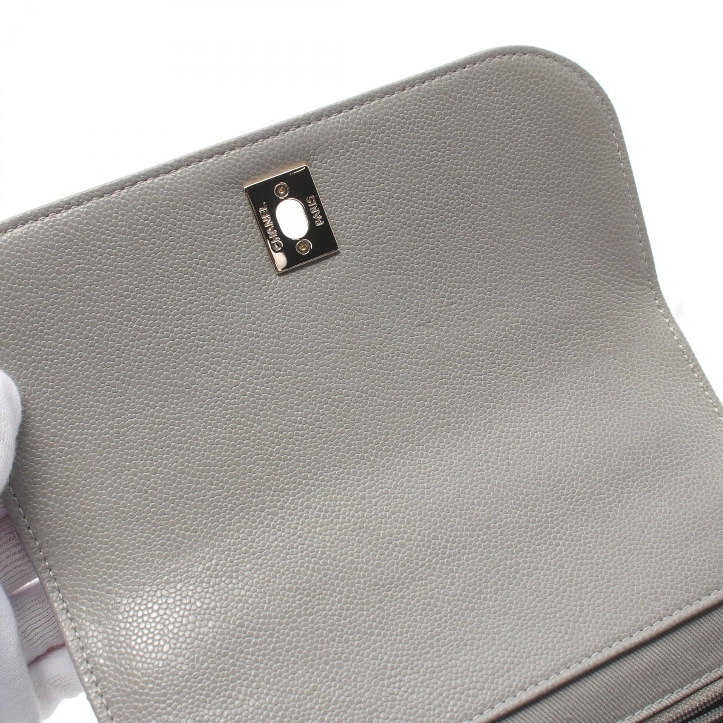 Chanel Mini Flap Bag Leather Gray A93749