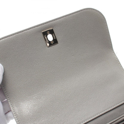 Chanel Mini Flap Bag Leather Gray A93749