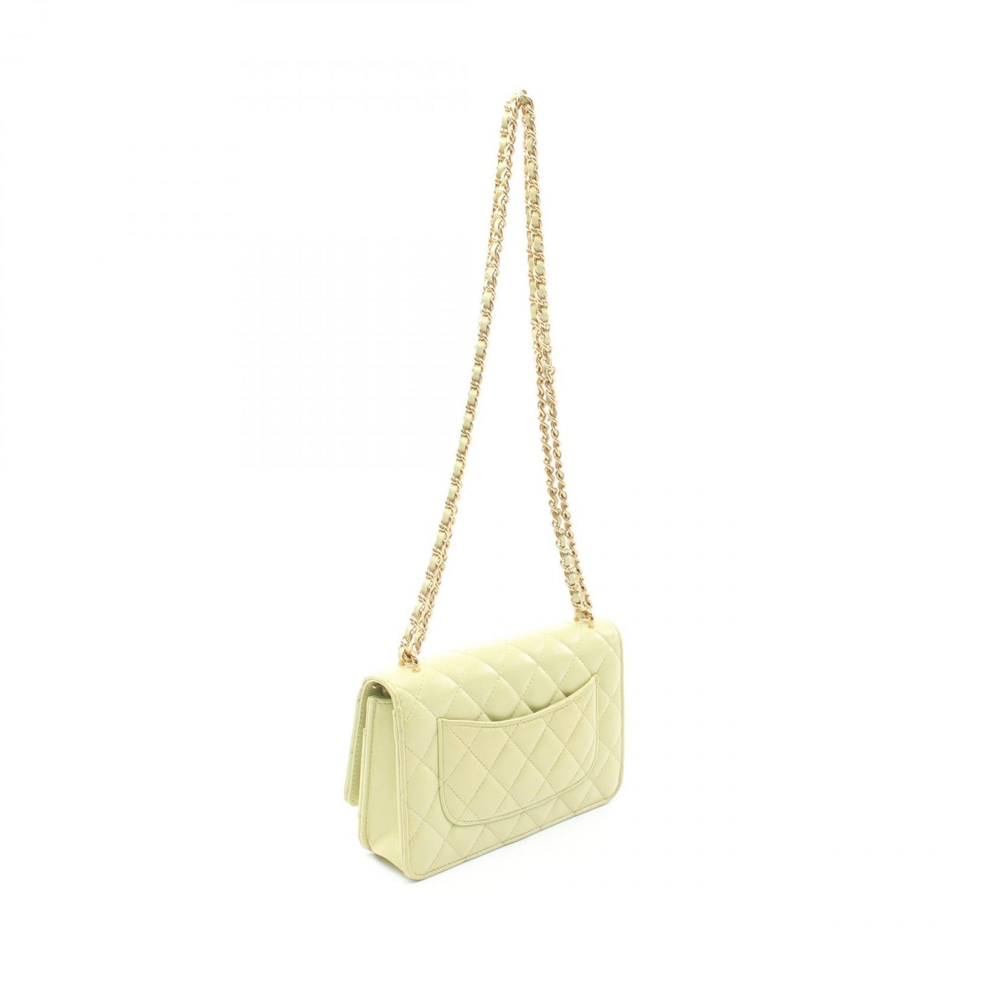 Chanel Matelasse Lambskin Shoulder Bag Yellow