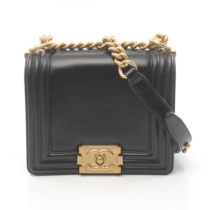 Chanel Boy Leather Shoulder Bag Black